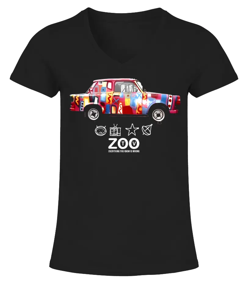 U2  ZOO TV CAMISETA CUELLO PICO MUJER