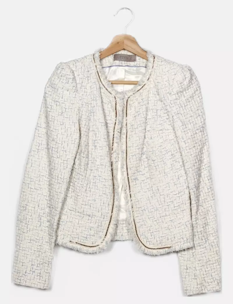 Uterqüe Chaqueta hilo bicolor con cadena