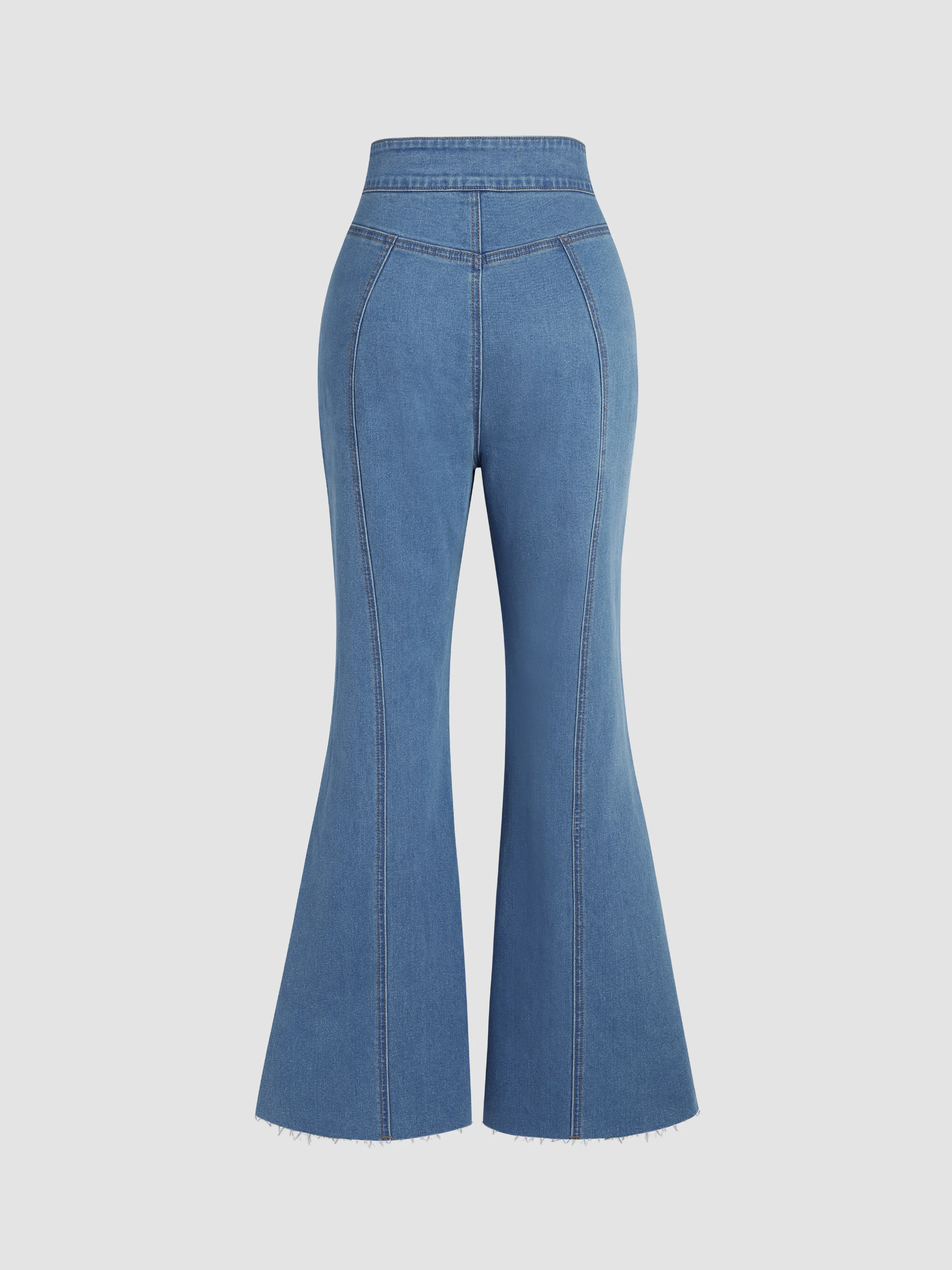  Vaqueros Acampanados de Cintura Alta en Denim