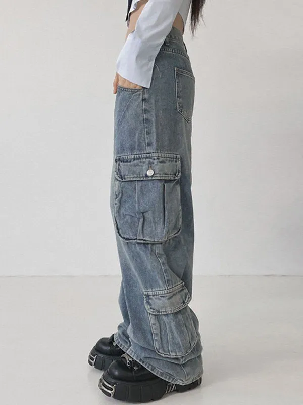 Vaqueros cargo de corte boyfriend con parche de bolsillo