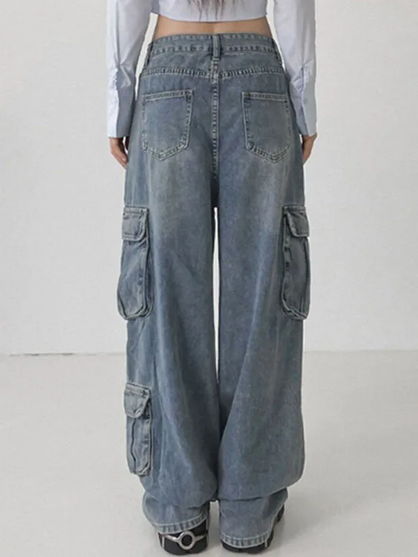 Vaqueros cargo de corte boyfriend con parche de bolsillo