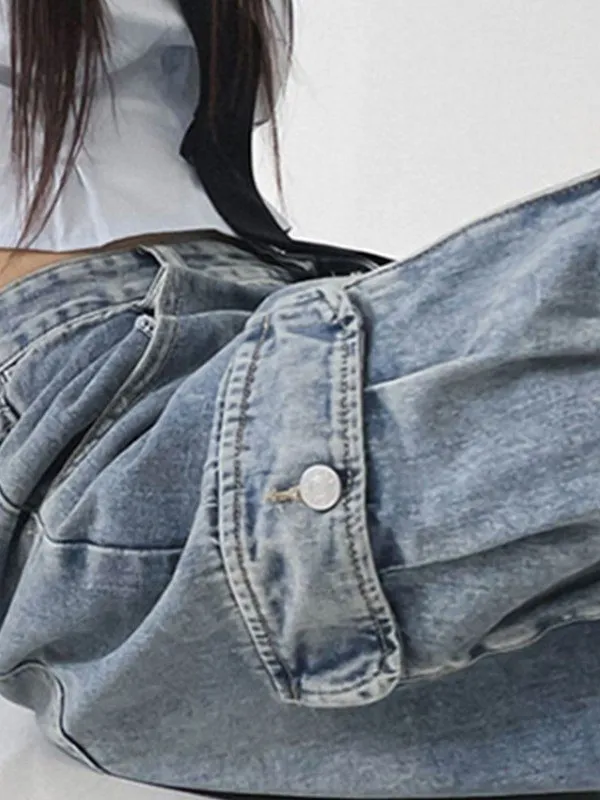 Vaqueros cargo de corte boyfriend con parche de bolsillo