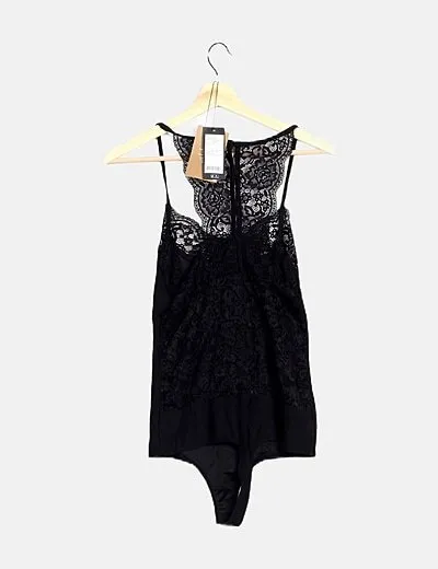 Vero Moda Body negro detalle encaje