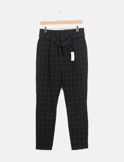 Vero Moda Pantalón gris cuadros
