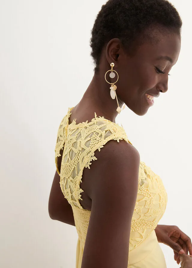 Vestido con encaje Amarillo claro