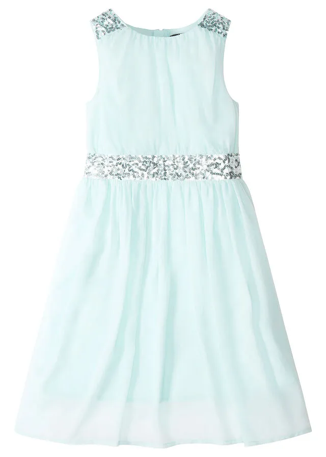 Vestido con lentejuelas para niñas Menta pastel