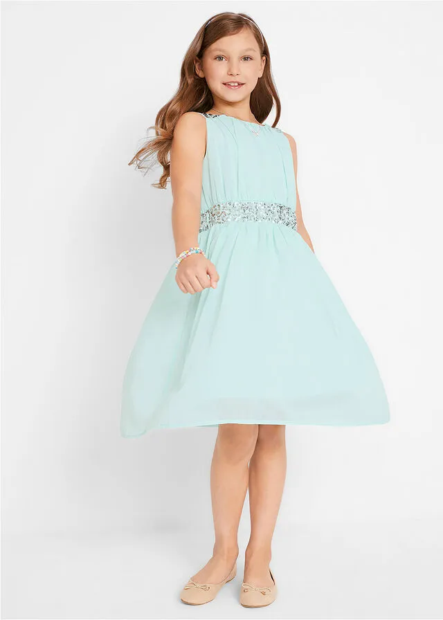 Vestido con lentejuelas para niñas Menta pastel