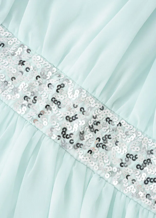 Vestido con lentejuelas para niñas Menta pastel