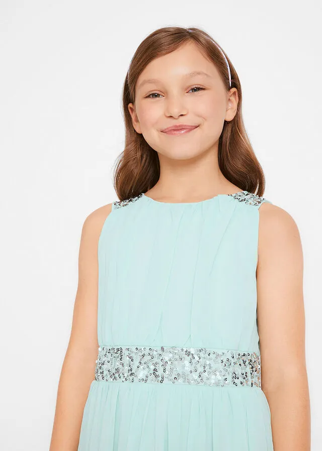 Vestido con lentejuelas para niñas Menta pastel