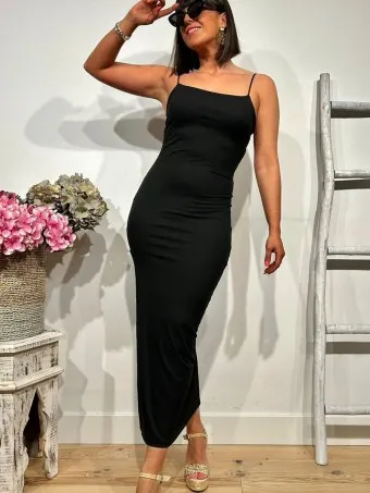 Vestido Entallado Nudo DELISSA Negro