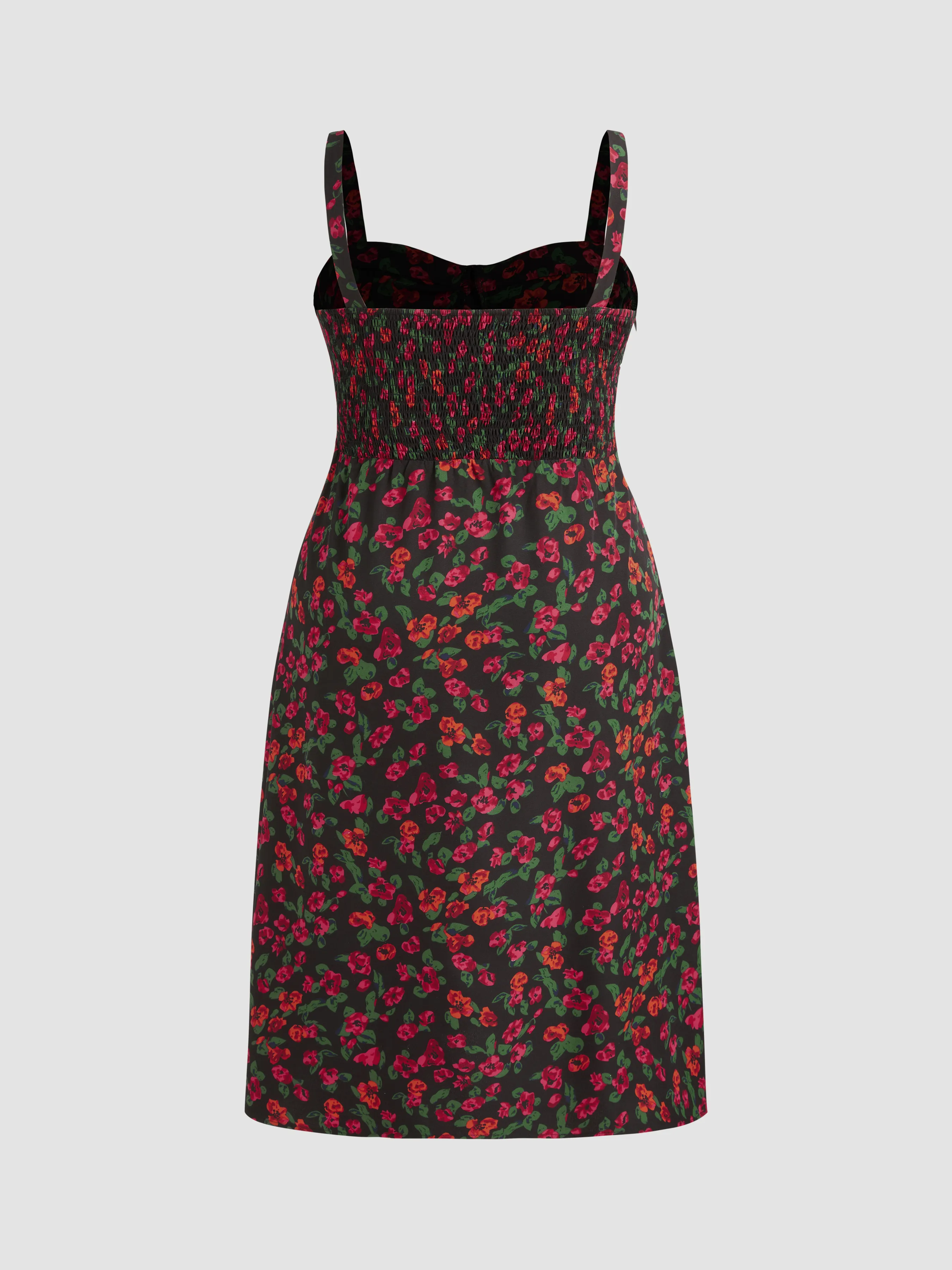  Vestido Midi Floral con Abertura Curvy
