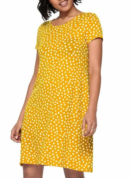 vestido only vera amarillo para mujer