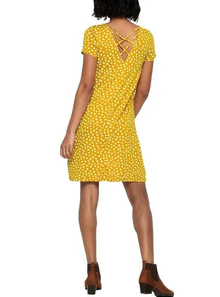 vestido only vera amarillo para mujer