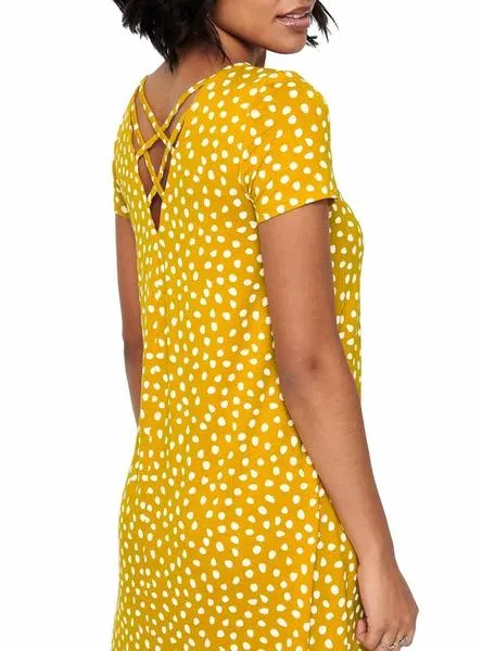 vestido only vera amarillo para mujer