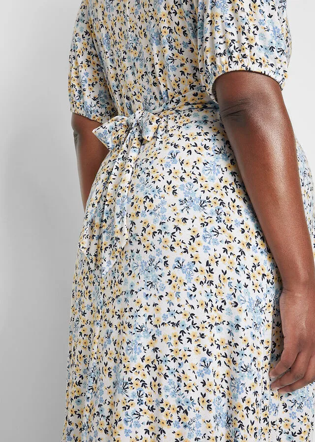 Vestido premamá/de lactancia con viscosa sostenible Azul de flores