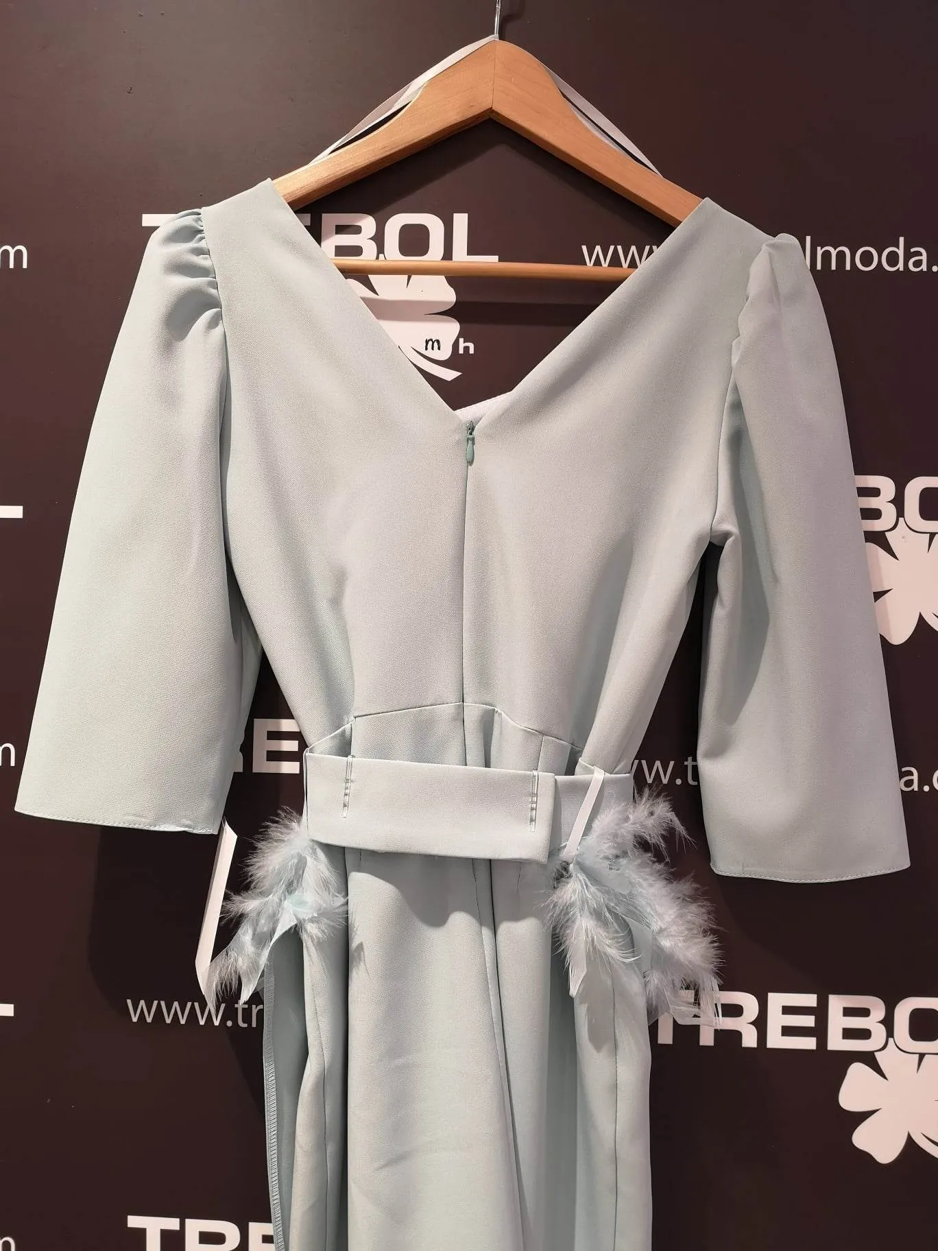 Vestido verde agua