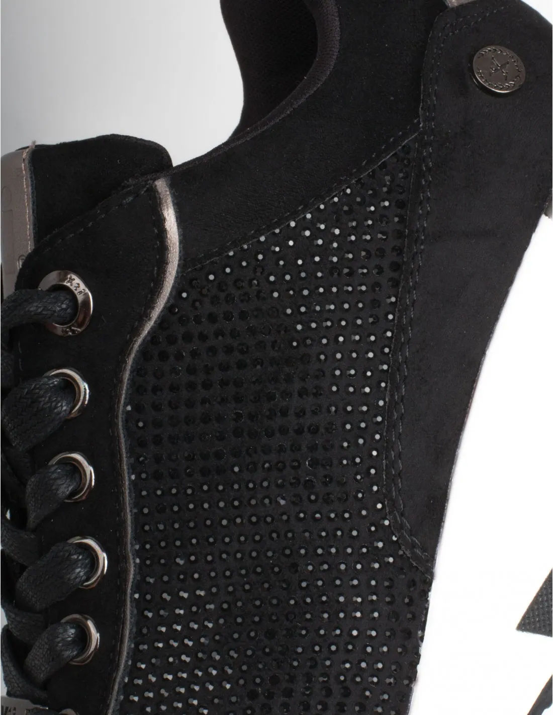XTI Zapatillas Brillos Cuña Negras