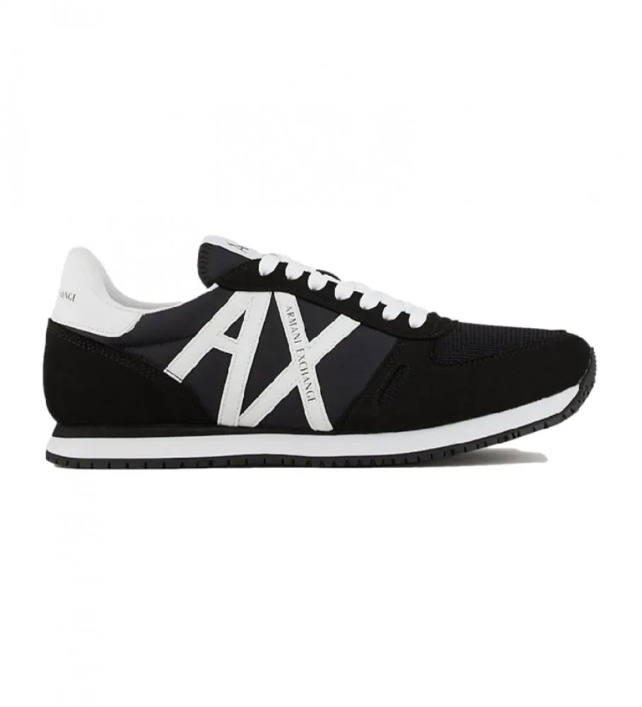 Zapatilla retro running logo negro