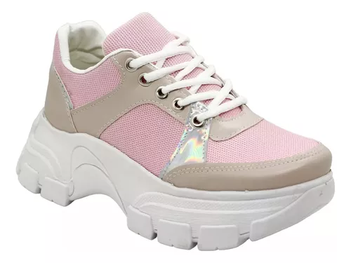 ZAPATILLAS DE MUJER ALTAS LIVIANA CóMODA MODA ROSA ART3100