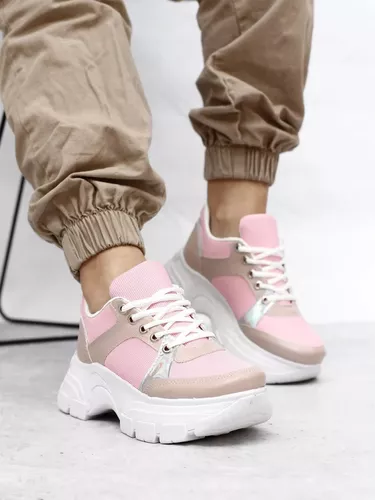 ZAPATILLAS DE MUJER ALTAS LIVIANA CóMODA MODA ROSA ART3100