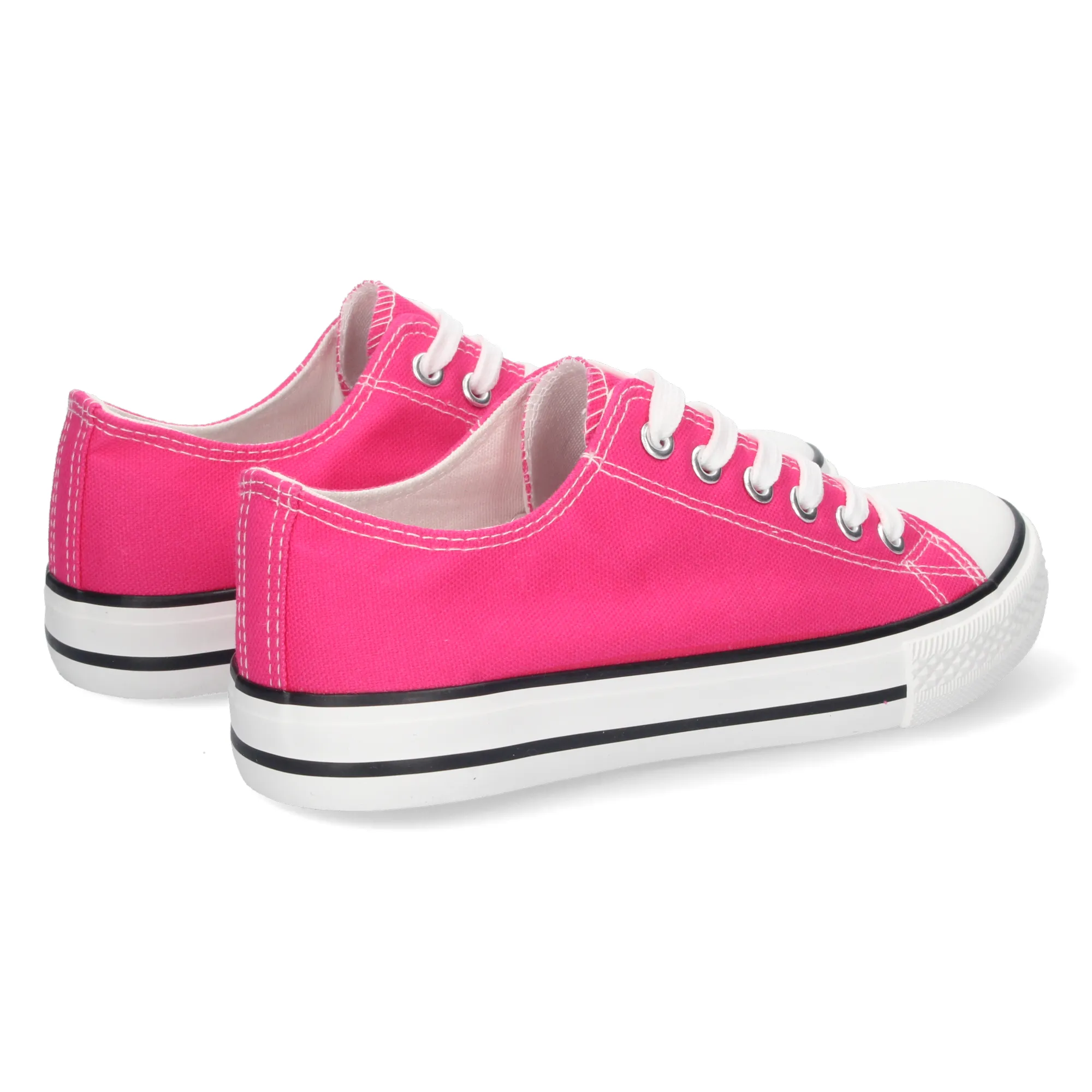 ZAPATILLAS PLANAS CóMODAS ESTILO BAMBA LONA MUJER FUCSIA FG2913