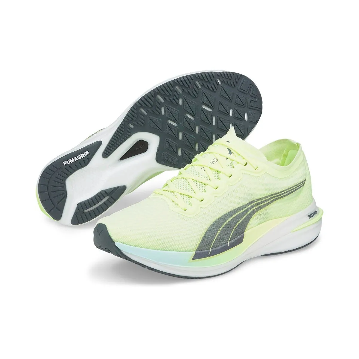 ZAPATILLAS RUNNING HOMBRE PUMA DEVIATE NITRO FIZZY LIGHTDARK SLATE AMARILLA