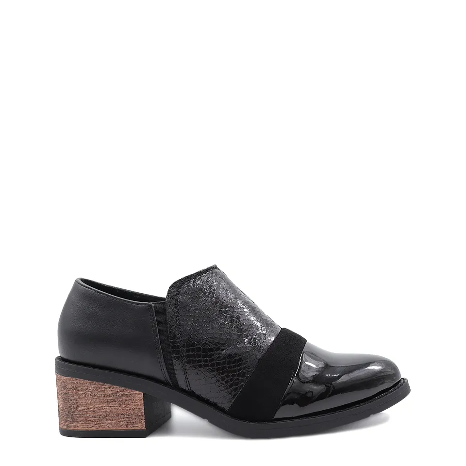 Zapato Mujer Moda Negro Campero 03