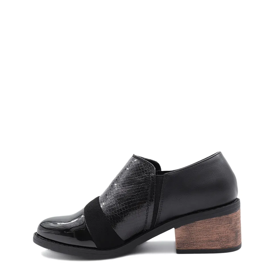 Zapato Mujer Moda Negro Campero 03
