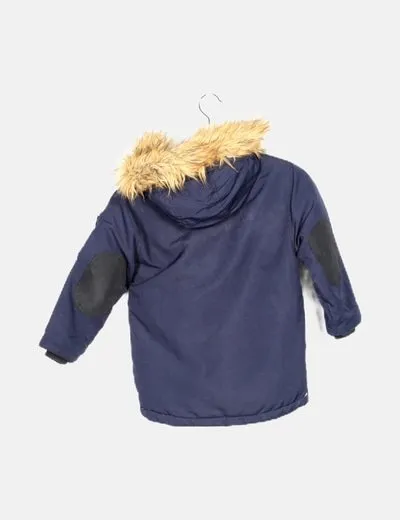 Zara Parka azul marino con pelo