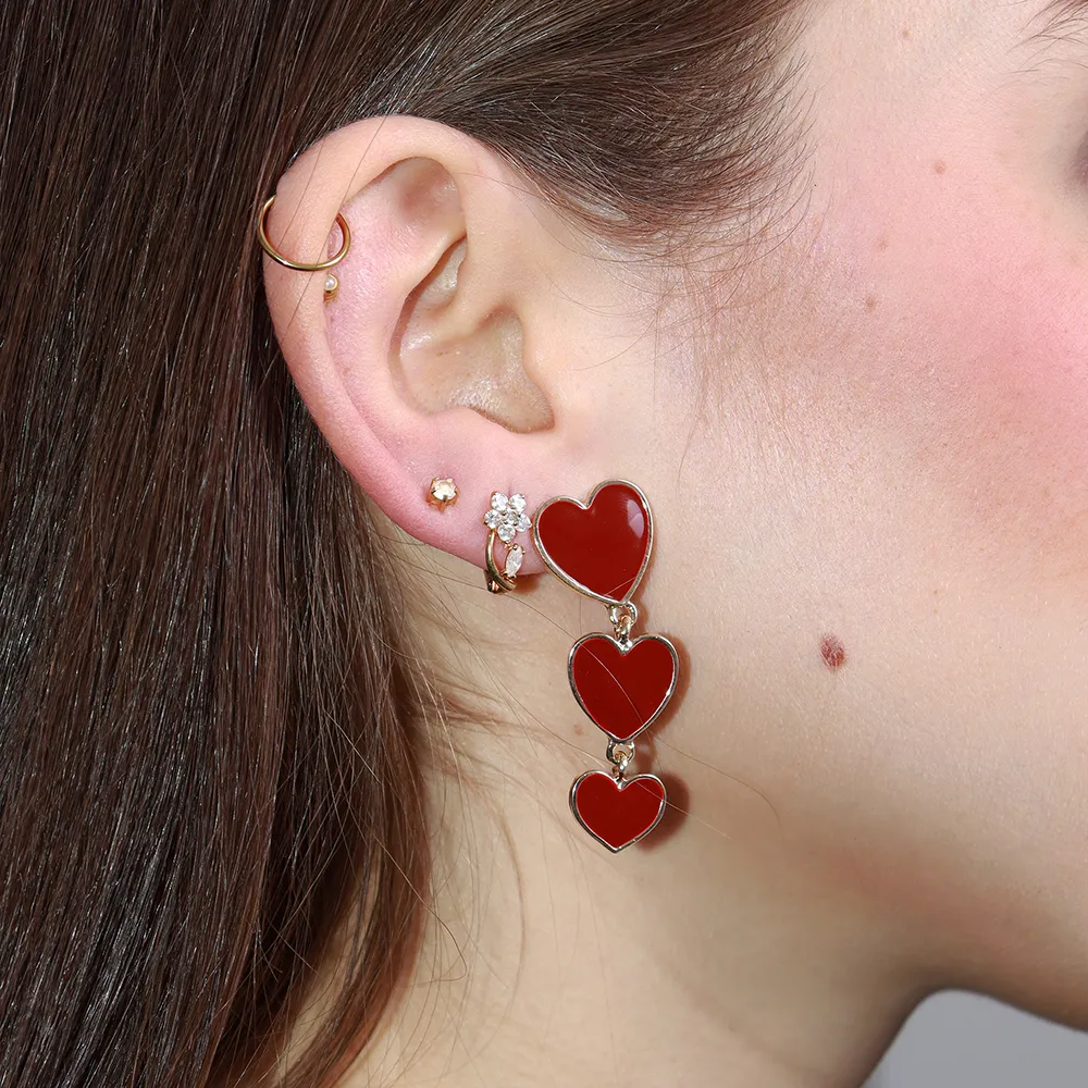 Zarcillos largos de corazón