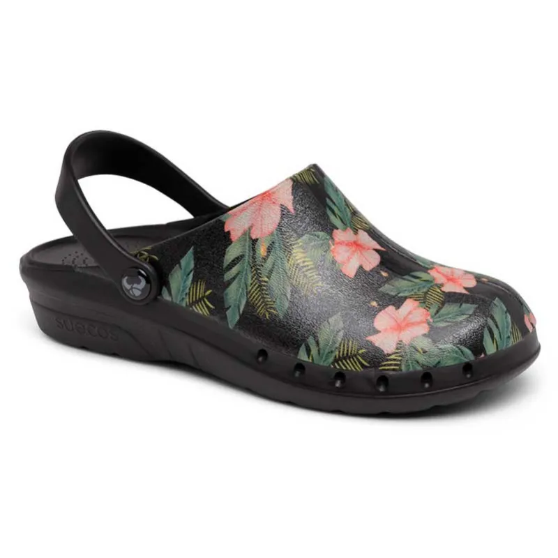 ZUECO ODEN FUSION NEGRO CON DIBUJOS JUNGLE SUECOS  OUTLET