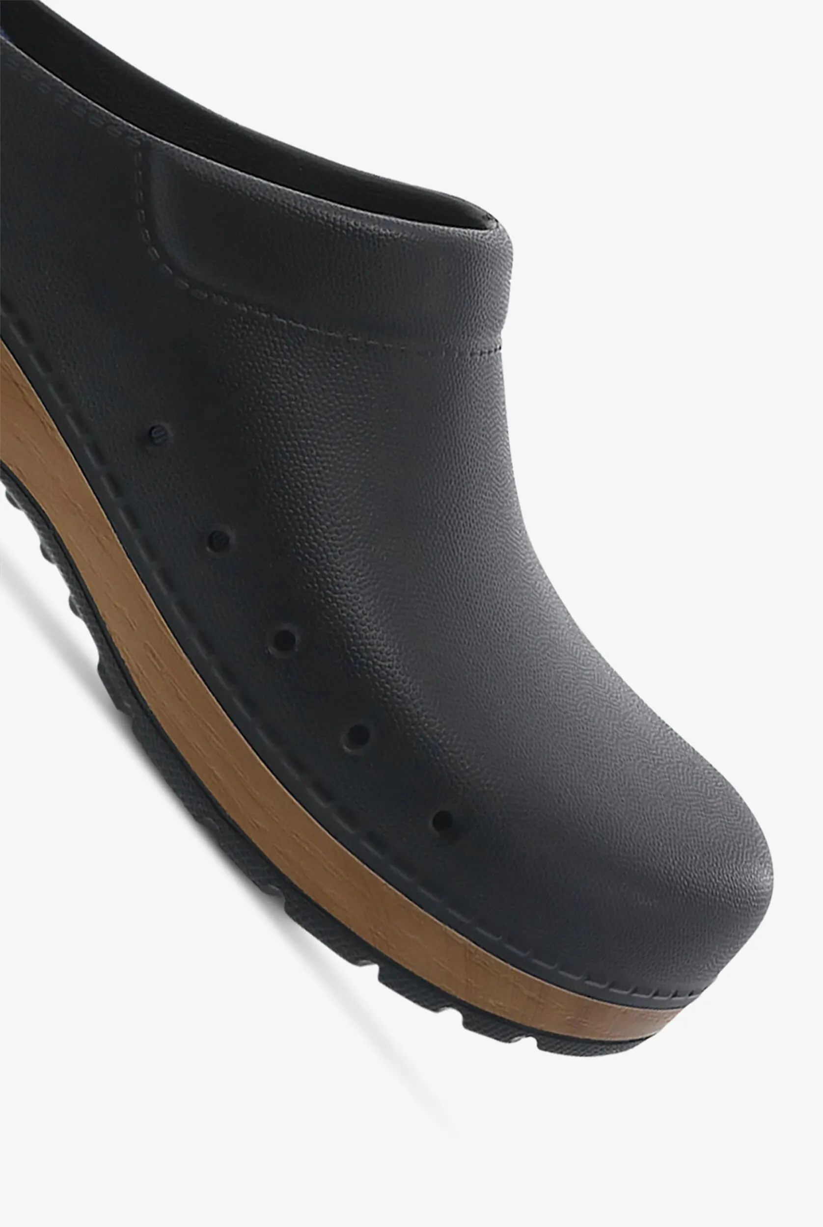 Zuecos de enfermería Dansko Kane Black con talón abierto para hombre
